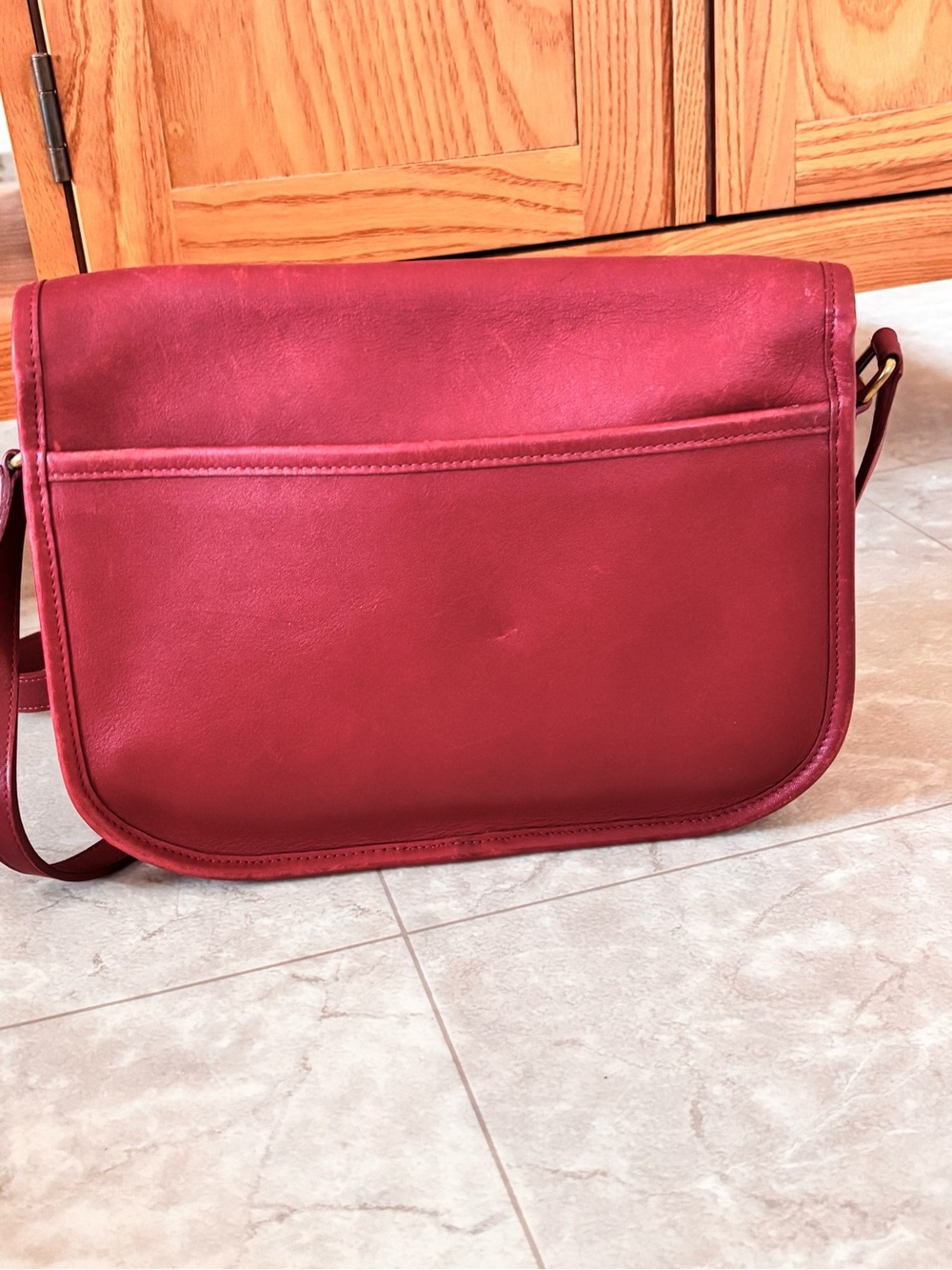 Vintage Coach 9790 Red City Crossbody Bag Nickel Turn Lock - Picture 5 of 16